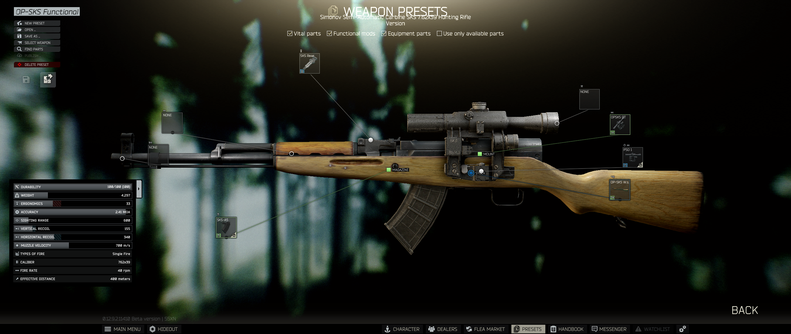 escape from tarkov modding sks